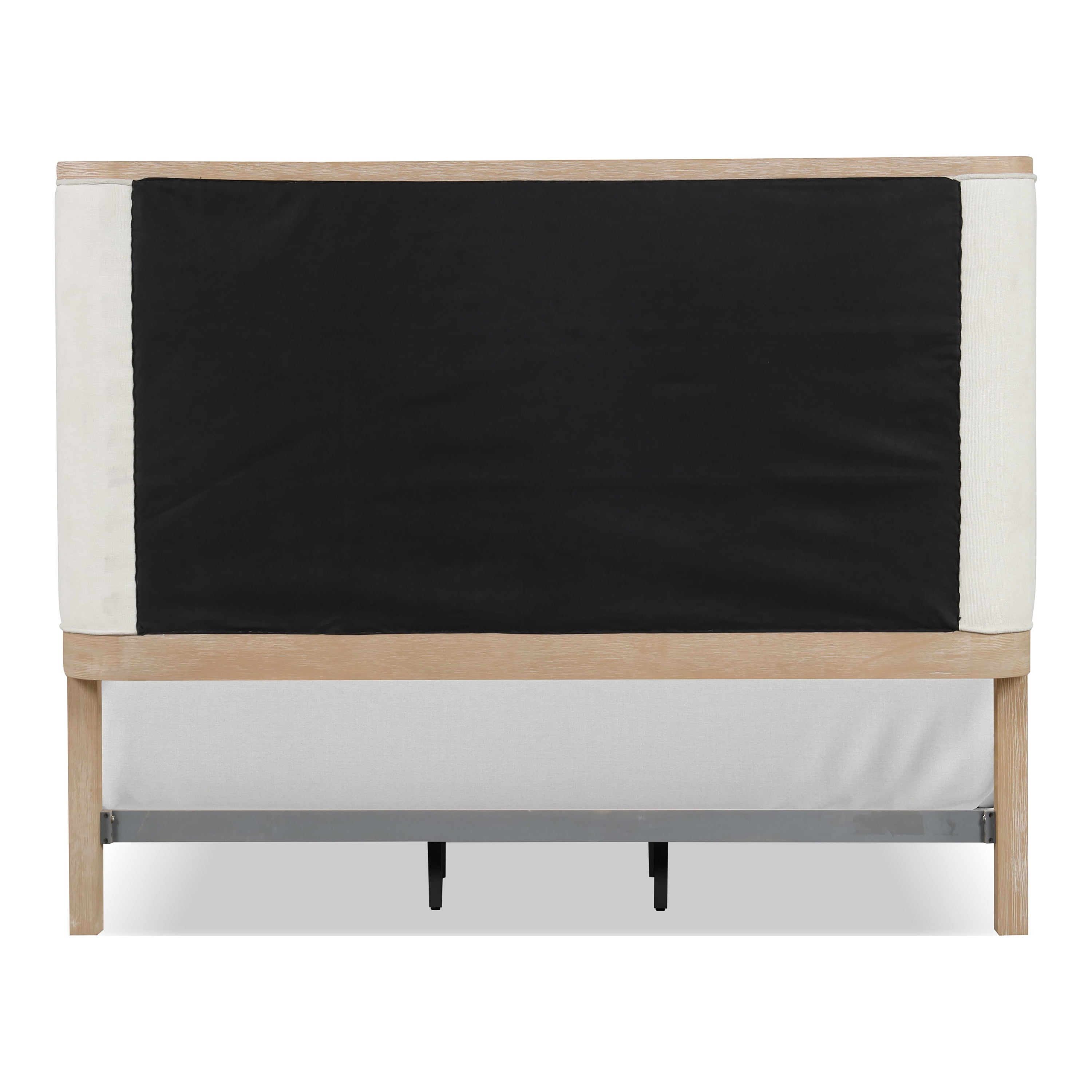 Furniture of America Enmi Solid Wood Wingback Panel Bed, Queen, Natural Oak