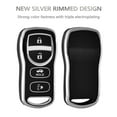 thumbnail image 4 of OFFCURVE Key Fob Cover for Nissan, Full TPU Protective Car Key Case Holder for Nissan Xterra Titan Armada Frontier Quest Sentra Infiniti FX35 FX45 QX4 3 Buttons Key Cover Car Accessories, Black, 4 of 6