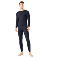 thumbnail image 2 of Men's Winter Thermal Underwear Set, Thin Base Layer Cotton Top and Pants, Warm and Soft Loungewear For Cold Weather Indoor Comfort,Navy,2XL, 2 of 6
