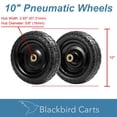 thumbnail image 3 of Blackbird Carts 10 Inch Replacement Tire and Wheel for Gorilla Carts Utility Lawn and Garden Cart, 2 Pack, 3 of 10
