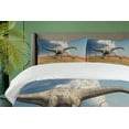 thumbnail image 4 of Ambesonne Jurassic Duvet Cover Sets, Diplodocus Dinasours, 2-Queen, Khaki Blue Grey, 4 of 7