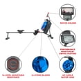 thumbnail image 4 of Sunny Health & Fitness Hydro + Dual Resistance Magnetic Water Rowing Machine - Blue - SF-RW5809, 4 of 9