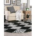 thumbnail image 4 of Unique Loom Serenity Shag Collection Area Rug - Soufriere (7' 10" x 10' Oval Black and White), 4 of 11