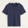 thumbnail image 2 of TTUHYWXI Toddler Short Sleeve Henley Shirt Boys Ribbed T-Shirt (Navy, 6-7 Years), 2 of 8