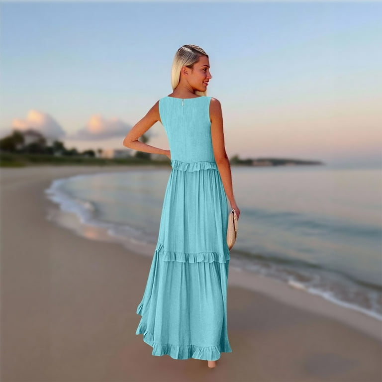 2025 Trendy Built in Bra Smocked Dress Women Summer