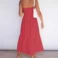 thumbnail image 5 of USSUMA Women's Summer Boho Strapless Off Shoulder Beach Long Dresses Ruffle Strapless Tiered A Line Flowy Maxi Dress, 5 of 5