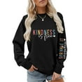 thumbnail image 2 of UJNDER Women's Letter Print Crewneck Sweatshirt Casual Round Neck Pullover Autumn Winter Fashion Black L, 2 of 4