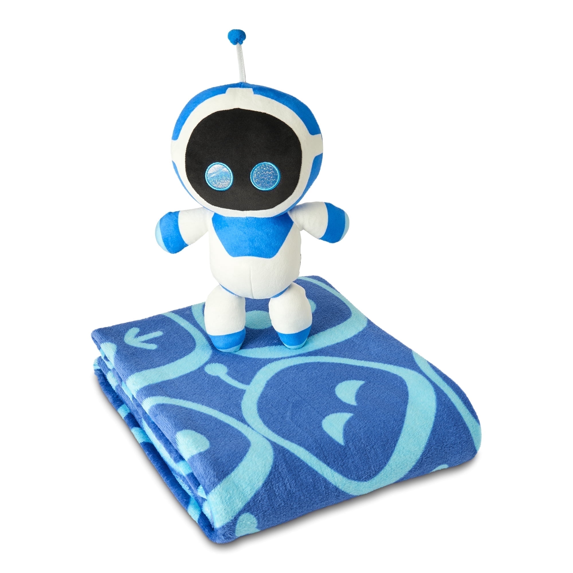 Sony PlayStation Astrobot 11-inch Character Hugger and 50 x 60-inch Throw Blanket Set – Ultra Soft Plush Character Pillow for Kids