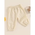 thumbnail image 5 of Caoirhny Baby Toddler Girls Boys Pants 6 12 18 24 Months 2T 3T Elastic Waistband Adorable Casual Plaid Long Trousers, 5 of 9