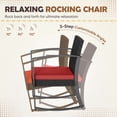 thumbnail image 4 of Homall Patio Furniture Set Outdoor Rocker All Weather PP Rocking Chair with Cushion Set of 3, Red, 4 of 6