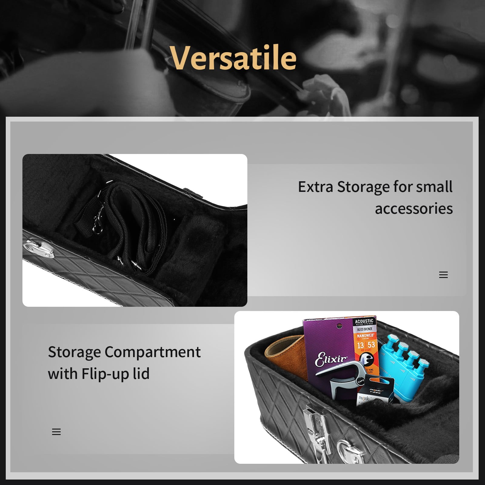 LINJH Wooden Guitar Case Fits 335 Style Semi-Hollow Electric Guitars,Lockable