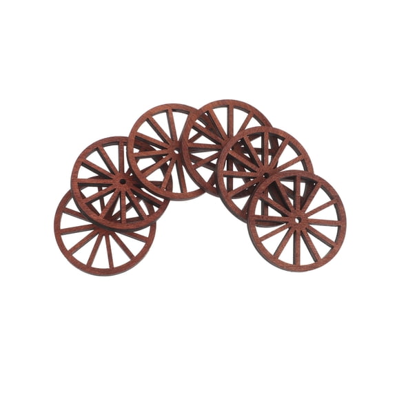 Hemobllo 12Pcs Vintage Wood Wagon Wheel Decor with Natural Finish for Rustic Western Home