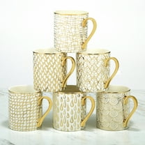 Mosaic Set of 6 Gold Plated Mugs