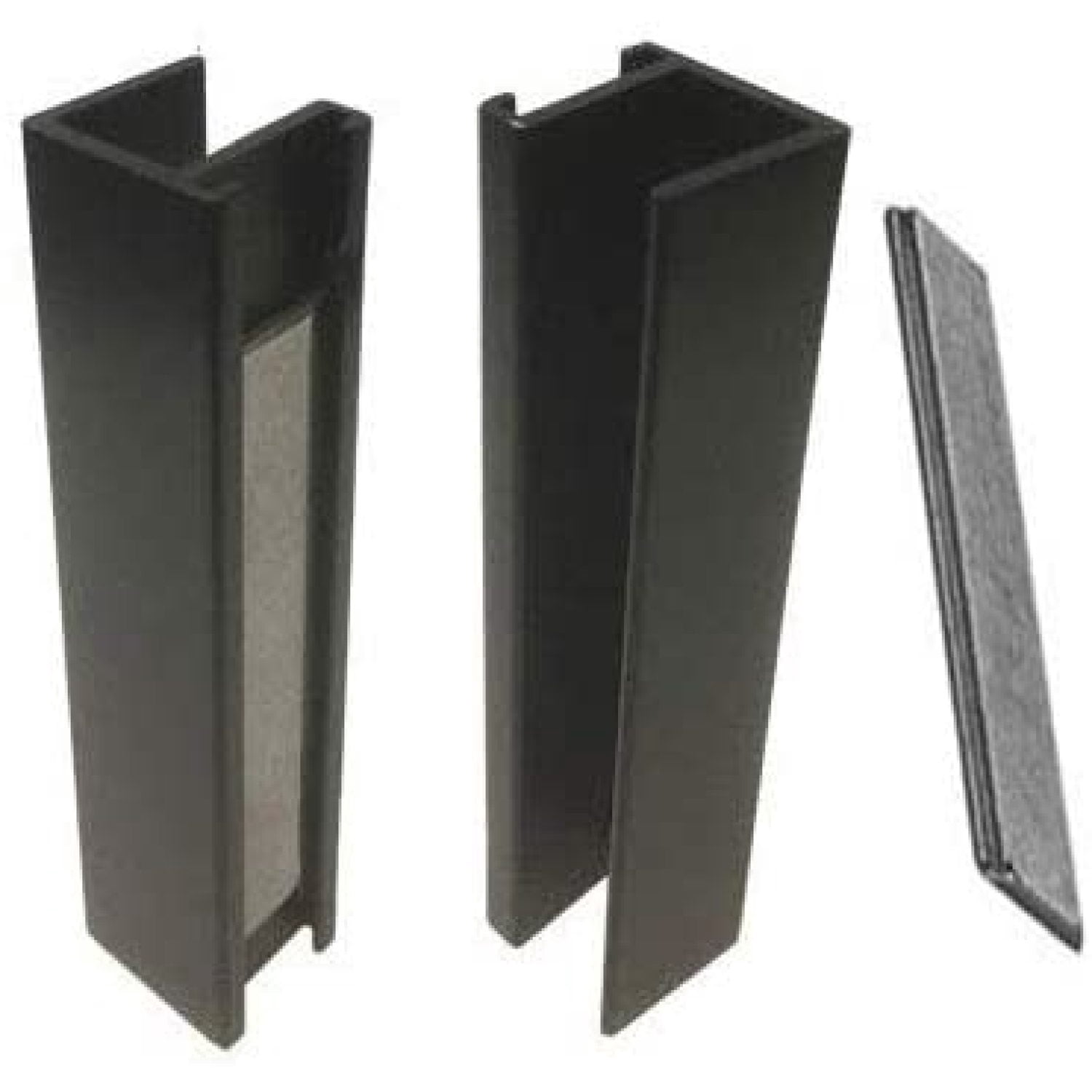 Shower Door UChannel with Metal Strike Plate for 3/8" and 5/16" Glass