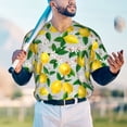 thumbnail image 4 of Fotbe Lemon1 Baseball Jersey Shirt for Men and Women, Casual Short Sleeves Button Down T-Shirt-Small, 4 of 9
