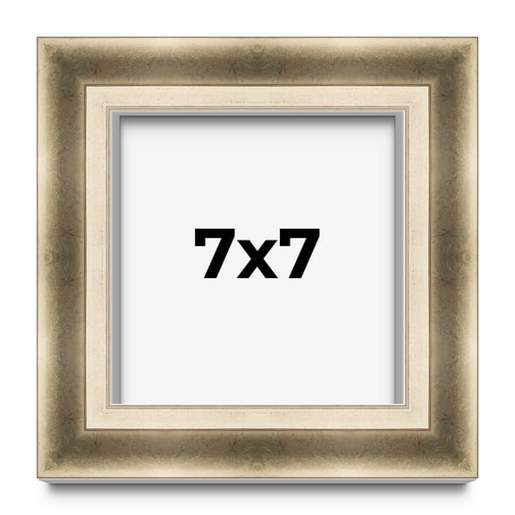 7x7 Shadow Box Frame Silver | 1.75 inches Deep Real Wood Traditional Shadowbox Display Frame | UV