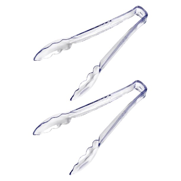 Chef Craft 9 Inch Clear Plastic Tongs, 2 Pack