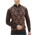 thumbnail image 2 of CEHVOM Mode Homme Demi-Fermeture à Glissière Col Montant Manches Longues Pulls Tricotés Soldes, 2 of 4