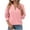 Pink, variant on ShiShine Women's Causal 1/4 Zip Pullover Long Sleeve Collar Sweatshirts Solid Activewear Running Jacket