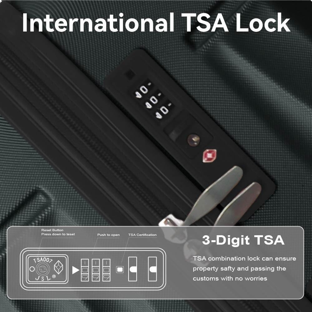 3pc Hardshell Luggage Set with TSA Lock, Lightweight ABS Spinner Suitcase 20" 24" 28"