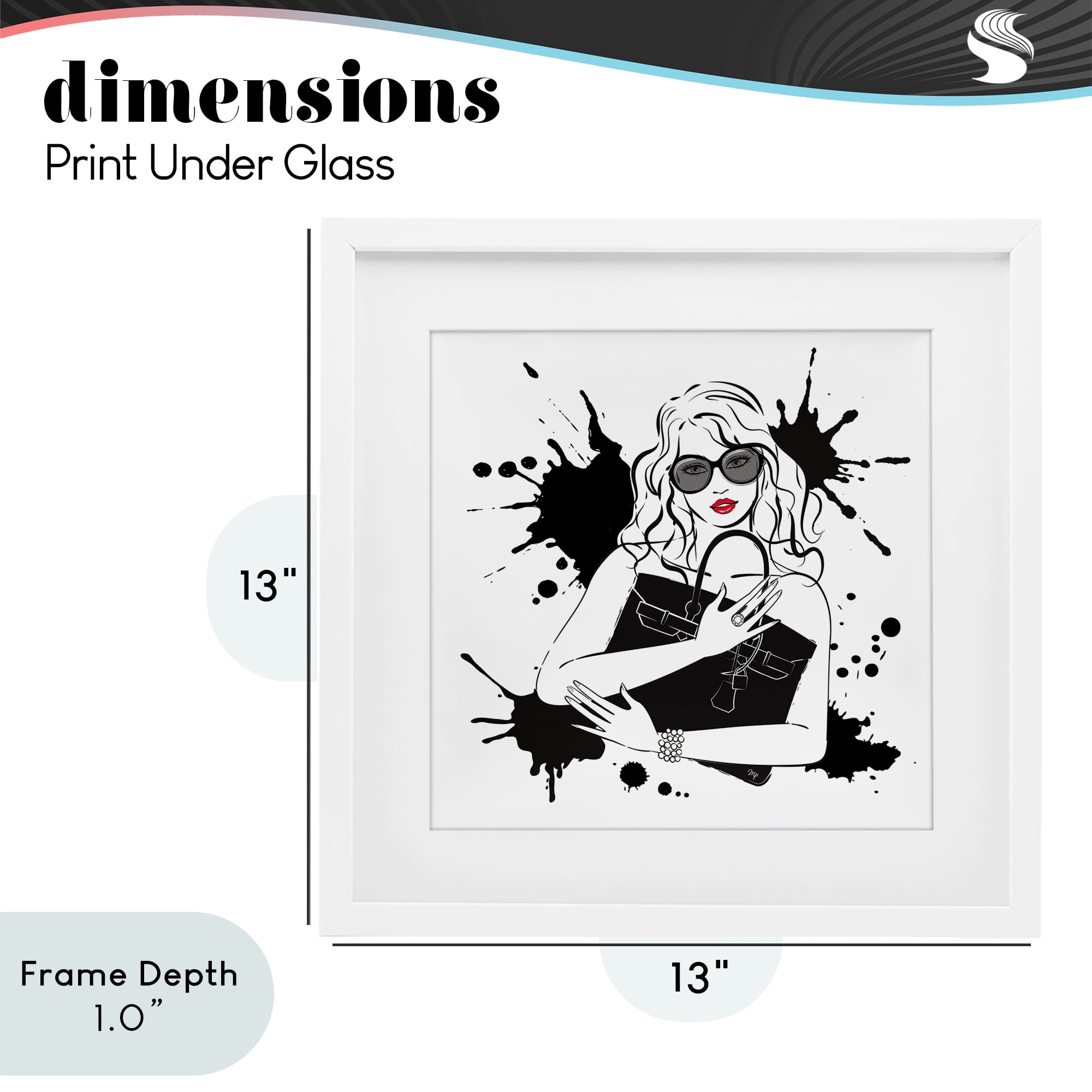 Stupell Industries Black Bag Elegance & Glamour White Framed Print Under Glass, design by Martina Pavlova