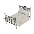 thumbnail image 3 of Modelo de cama 1:6, cama en miniatura, modelo de decoración de muebles, decoración de casa de muñecas, accesorios, muebles de dormitorio con cama en D, 3 of 9