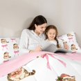 thumbnail image 4 of Manfei Christmas Cat Twin Comforter Sets, Bow Kitten Bedding Set, White Pink, Pink Reversible, 2 Pieces, 1 Comforter and 1 Pillowcase, 4 of 7