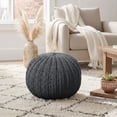 thumbnail image 4 of LR Home Medium Solid Transitional Indoor Round Pouf, Gray, 20" x 20" x 16", 4 of 4