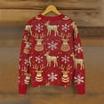 thumbnail image 4 of RXMEKW Cardigan Imprimé pour Femmes Manches Longues Col Rond Bouton devant Tenue Décontractée Polyester Haut Rouge, 4 of 4