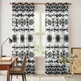 thumbnail image 3 of Black White Boho Kitchen Curtains Window Panels, Vintage Abstract Art Ethnic Tribe Insulated Window Treatment Curtain, Grommet Curtains for Bedroom/Living Room/Bathroom, 2 Piece 42"Wx84"L, 3 of 8
