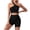 Black 03, variant on Karymi Short Sleeve Shirts for Women Ribbed 2-Piece Workout Set, One Shoulder Crop Top Sports Bra High Waist Seamless Biker Shorts, Tummy Control Gym Yoga Outfit Womens Tops
