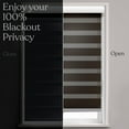 thumbnail image 3 of MOOD Zebra Shades for Windows | Custom Size + Cordless + Durable and Stylish Roller Shade | Day and Night Dual Layer Combi Blind | Espresso (Blackout) | 38"W x 72"H, 3 of 8