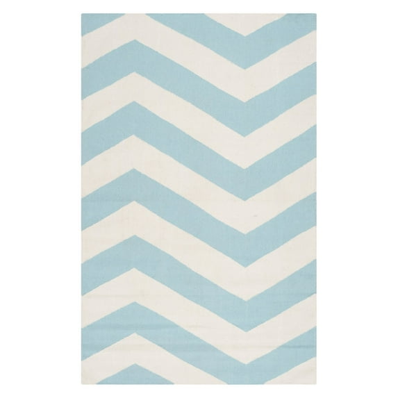 Surya Modern Frontier Wool 3'6" x 5'6" Area Rugs With Aqua And White Finish