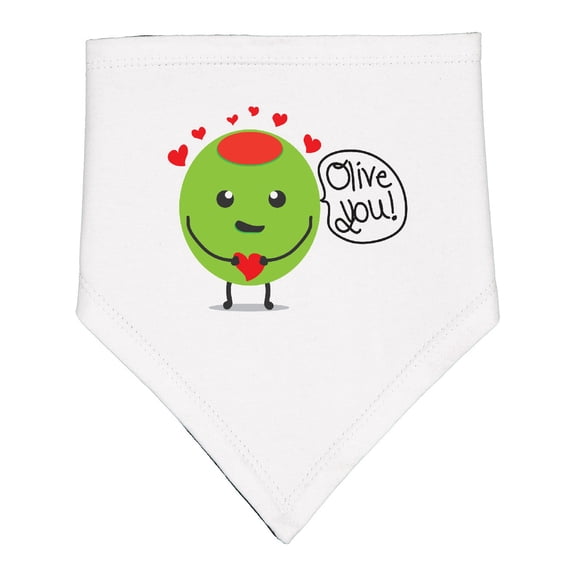 Inktastic Olive You Baby Bandana Bib