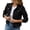 Black, variant on Women Denim Jacket Single-breasted Solid Color Lapel Flap Pockets Cardigan Warm Buttons Slim Fit High Street Women Coat for School