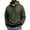 Army Green, variant on Men's Striped Henley Hoodie, Long Sleeve Button Placket Drawstring Pullover Hooded Sweatshirt