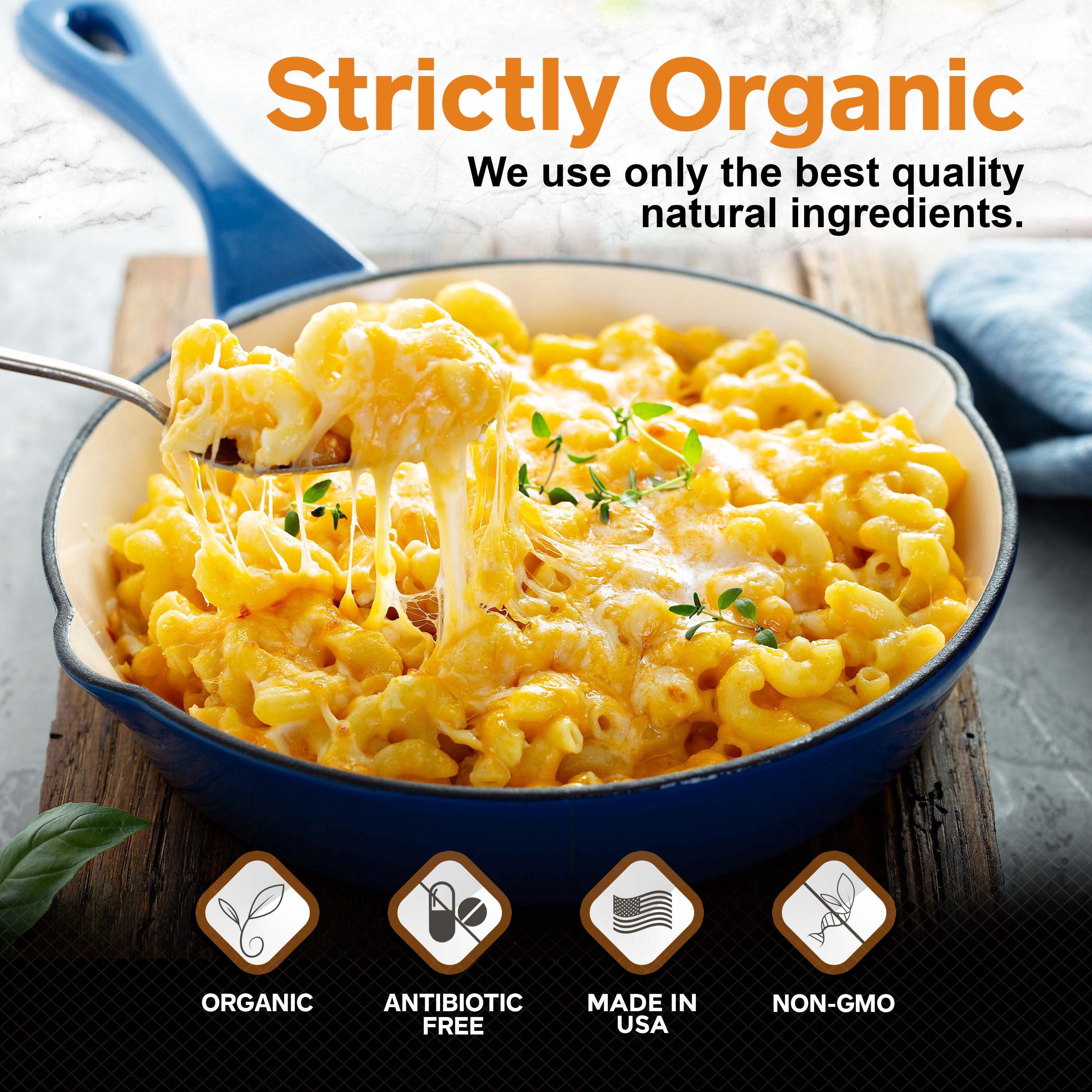 Healthier Comforts Organic Cheddar Cheese Powder 7oz | Gluten Free, Keto-Friendly, Non-GMO, Antibiotic & Hormone Free | Perfect for Popcorn Seasoning, Mac and Cheese, Pasta & Sauces