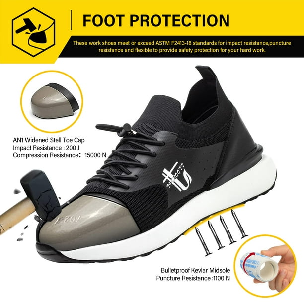 ulogu Steel Toe Shoes for Men Women Lightweight Sneakers