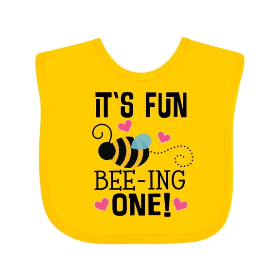 Inktastic Babys First Birthday Bee One Year Old Girls Baby Bib