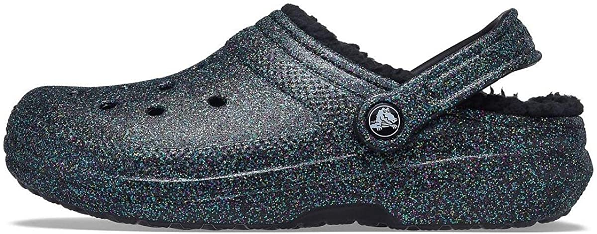 fuzzy glitter crocs