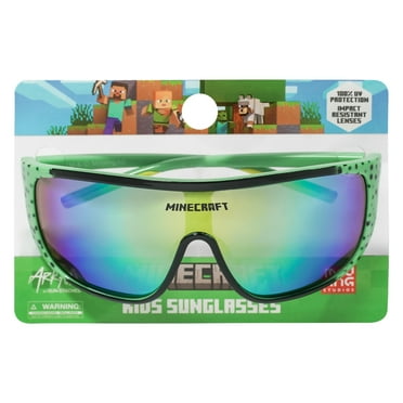 Minecraft Green Pixel Sports Wrap Kids Sunglasses - Arkaid by Sun-Staches