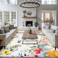 thumbnail image 3 of 5'x7' Area Rugs, Easter Indoor Outdoor Area Rug for Living Room Bedroom, Easter Bunny Spring Watercolor He Is Risen Flowers Washable Bathroom Rugs Kitchen Floor Carpet Mats Home Decor Aesthetic, 3 of 8