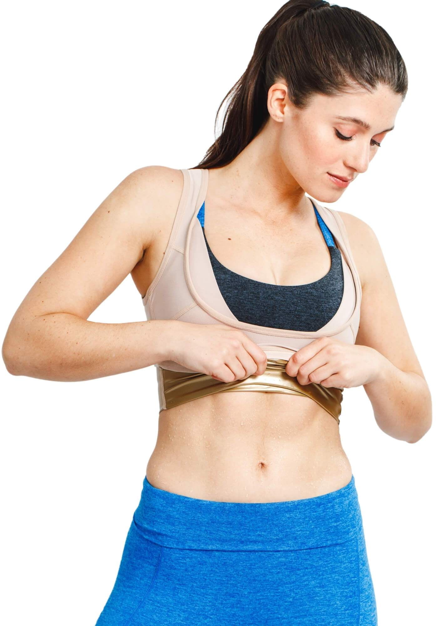 Sweat Shaper Womens Premium Workout Tank Top Slimming Polymer Sauna Vest 