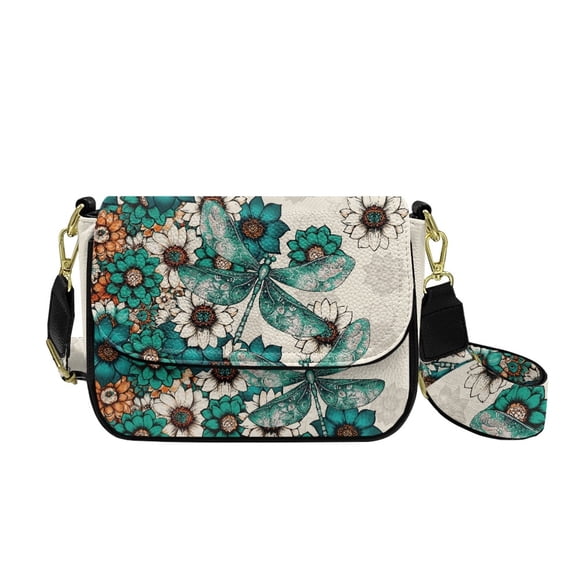 ZUXONGSY Mandala Dragonfly Print Shoulder Handbag for Women Casual Crossbody Bag Trendy Satchel with Adjustable Wide Strap for Working Dating
