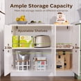 thumbnail image 4 of Buffet Cabine with 3 Door, Kitchen Storage Cabinet with Adjustable Shelf, Coffee Bar Accent Cabinets for Living Room, Entryway, White, 4 of 9