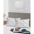 thumbnail image 5 of Gray Spring Floral Pillow Covers Standard Size 2 Pack, Summer Botanical Floral Watercolor Soft Bed Throw Pillowcases Breathable Cooling Long Lumbar Body Pillow Sham Cover for Bed Sofa 20''x26'', 5 of 7
