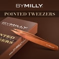 thumbnail image 5 of By MILLY Pointed Tweezers - High Carbon Stainless Steel Needle Nose Tweezers - Fine Point Tweezers Precision Hair Removal - Perfectly Aligned & Hand-Filed Sharp Tweezers - Rose Gold, 5 of 8