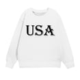 thumbnail image 3 of Girls Sweatshirts Love Heart Letter Print Cotton Drop Shoulder Long Sleeve Crewneck Pullover Kids Valentines Tops (2 Years, White 02), 3 of 6