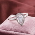 thumbnail image 2 of solitaire jewels 2CT Pear Moissanite Halo Engagement Ring For Women, 14K White Gold, 2 of 6
