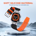 thumbnail image 5 of AIYOCK Compatible with Apple Watch Ultra2/Ultra Band 49mm 46mm 45mm 44mm for Men Women, Waterproof Silicone Watch Band for iWatch Series 10/9/8/7/6/5/4, 5 of 8